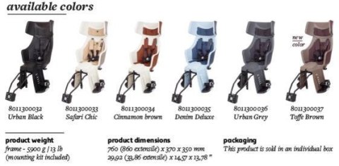 Fotelik rowerowy Bobike exclusive Tour PLUS 1P rama denim deluxe Fotelik rowerowy Bobike exclusive Tour PLUS 1P rama denim deluxe