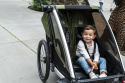 Przyczepka rowerowa dla dziecka, podwójna - THULE Chariot Cab 2 - oliwkowa/szara Przyczepka rowerowa dla dziecka, podwójna - THULE Chariot Cab 2 - oliwkowa/szara