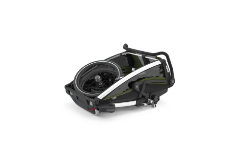 Przyczepka rowerowa dla dziecka, podwójna - THULE Chariot Cab 2 - oliwkowa/szara Przyczepka rowerowa dla dziecka, podwójna - THULE Chariot Cab 2 - oliwkowa/szara