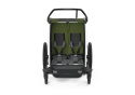 Przyczepka rowerowa dla dziecka, podwójna - THULE Chariot Cab 2 - oliwkowa/szara Przyczepka rowerowa dla dziecka, podwójna - THULE Chariot Cab 2 - oliwkowa/szara