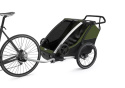 Przyczepka rowerowa dla dziecka, podwójna - THULE Chariot Cab 2 - oliwkowa/szara Przyczepka rowerowa dla dziecka, podwójna - THULE Chariot Cab 2 - oliwkowa/szara