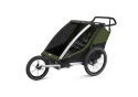 Przyczepka rowerowa dla dziecka, podwójna - THULE Chariot Cab 2 - oliwkowa/szara Przyczepka rowerowa dla dziecka, podwójna - THULE Chariot Cab 2 - oliwkowa/szara