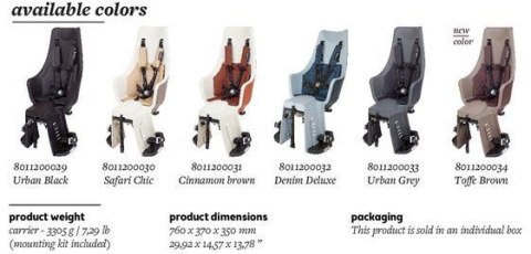 Fotelik rowerowy Bobike exclusive Maxi PLUS LED bagażnik safari chic Fotelik rowerowy Bobike exclusive Maxi PLUS LED bagażnik safari chic