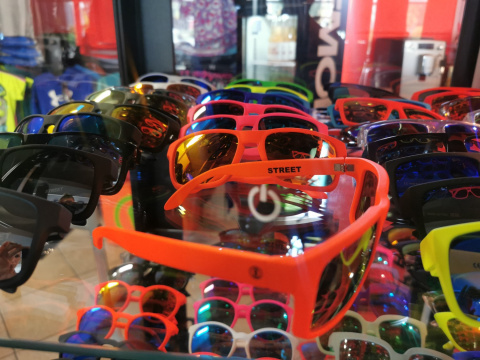 Okulary sportowe NEON Street ORANGE FLUO, szkła złote Okulary sportowe NEON Street ORANGE FLUO, szkła złote
