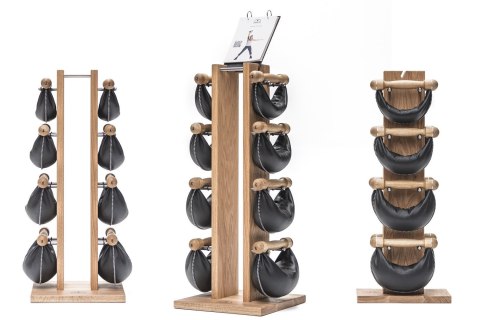 Hantle NOHrD SwingBell 2-8 Kg ze stojakiem Tower Classic Orzech Skóra Hantle NOHrD SwingBell 2-8 Kg ze stojakiem Tower Classic Orzech Skóra