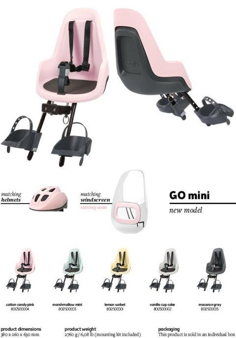Fotelik rowerowy Bobike GO MINI lemon sorbet Fotelik rowerowy Bobike GO MINI lemon sorbet