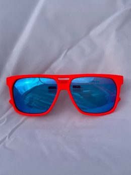 Okulary sportowe NEON Captain czerwone (red fluo), szkła niebieskie