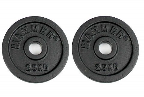 Obciążenie czarne HAMMER 2 x 2,5 KG Obciążenie czarne HAMMER 2 x 2,5 KG