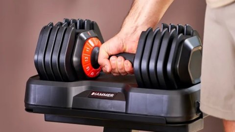Zestaw hantli systemowych ze stojakiem 2 x 25 kg HAMMER STRONGLOCK 4.0 Zestaw hantli systemowych ze stojakiem 2 x 25 kg HAMMER STRONGLOCK 4.0
