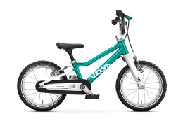 Rower dziecięcy WOOM GO 2 turkusowy (metalic turquoise), rozmiar 14