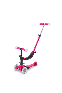 Hulajnoga dziecięca MINI Mini2Grow Deluxe Magic świecące koła LED różowa