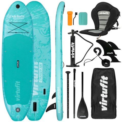 VIRTUFIT DESKA SUP CRUISER 305 - TURKUSOWY - Z SIEDZENIEM KAJAKOWYM, AKCESORIAMI I TORBĄ DO NOSZENIA VIRTUFIT DESKA SUP CRUISER 305 - TURKUSOWY - Z SIEDZENIEM KAJAKOWYM, AKCESORIAMI I TORBĄ DO NOSZENIA
