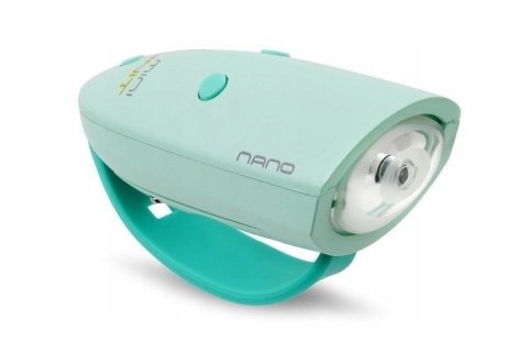 LAMPKA LED I DZWONEK ROWEROWY DWA W JEDNYM MINI HORNIT NANO MINT LAMPKA LED I DZWONEK ROWEROWY DWA W JEDNYM MINI HORNIT NANO MINT