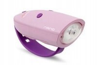 LAMPKA LED I DZWONEK ROWEROWY DWA W JEDNYM MINI HORNIT NANO PINK