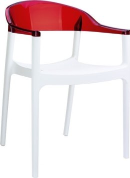 KRZESŁO CARMEN WHITE RED PRZEŹROCZYSTE