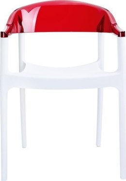 KRZESŁO CARMEN WHITE RED PRZEŹROCZYSTE