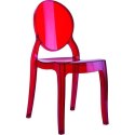 KRZESŁO ELIZABETH BABY RED TRANSPARENT KRZESŁO ELIZABETH BABY RED TRANSPARENT