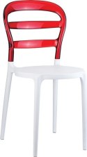KRZESŁO SIESTA MISS BIBI WHITE/RED TRANSPARENT KRZESŁO SIESTA MISS BIBI WHITE/RED TRANSPARENT