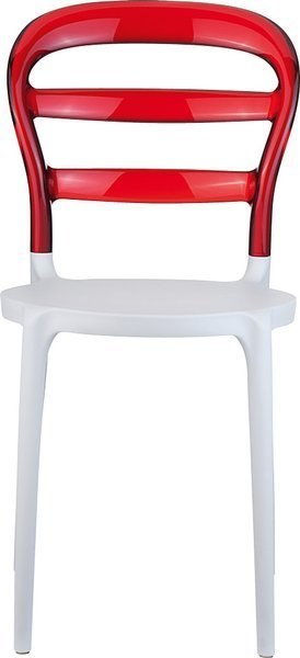 KRZESŁO SIESTA MISS BIBI WHITE/RED TRANSPARENT KRZESŁO SIESTA MISS BIBI WHITE/RED TRANSPARENT