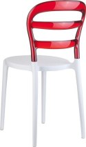 KRZESŁO SIESTA MISS BIBI WHITE/RED TRANSPARENT KRZESŁO SIESTA MISS BIBI WHITE/RED TRANSPARENT