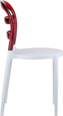 KRZESŁO SIESTA MISS BIBI WHITE/RED TRANSPARENT KRZESŁO SIESTA MISS BIBI WHITE/RED TRANSPARENT