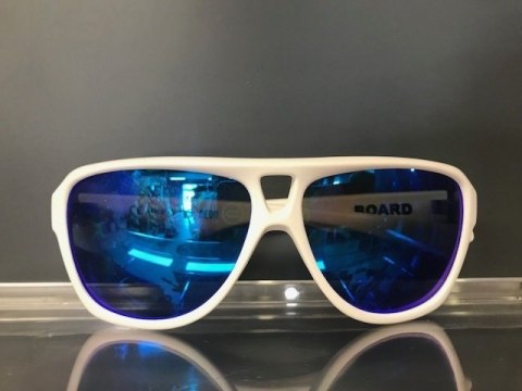 Okulary sportowe NEON Board białe, szkła niebieskie Okulary sportowe NEON Board białe, szkła niebieskie