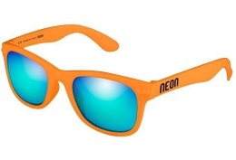 Okulary dziecięce NEON Happy pomarańczowe (orange fluo), szkła niebieskie