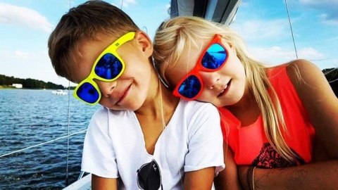Okulary dziecięce NEON Joker granatowe (royal blue), szkła złote Okulary dziecięce NEON Joker granatowe (royal blue), szkła złote
