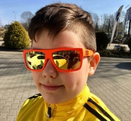 Okulary sportowe NEON Ride ORANGE FLUO, szkła złote