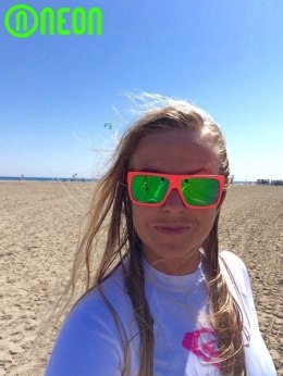 Okulary sportowe NEON Ride różowe (pink fluo), szkła zielone