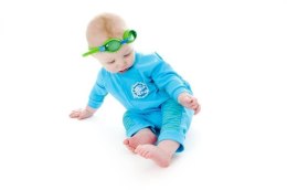 Strój pływacki, kombinezon do pływania BabyGrip (turkusowy z paskami) 1-2lata