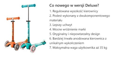 Hulajnoga dziecięca MINI Micro Deluxe świecące koła LED zielona Hulajnoga dziecięca MINI Micro Deluxe świecące koła LED zielona