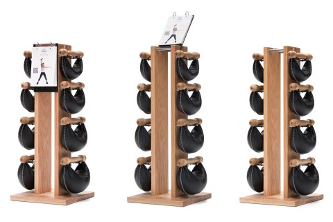 Hantle NOHrD SwingBell 2-8 Kg ze stojakiem Tower Club Jesion Skóra Hantle NOHrD SwingBell 2-8 Kg ze stojakiem Tower Club Jesion Skóra