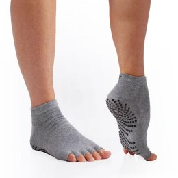GAIAM SKARPETKI ANTYPOŚLIZGOWE DO JOGI SZARE BEZ PALCÓW DWUPAK 63708