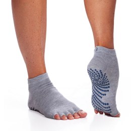GAIAM SKARPETKI ANTYPOŚLIZGOWE DO JOGI SZARE BEZ PALCÓW DWUPAK 63708